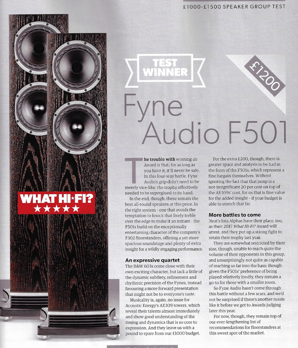 Och vinnaren är – Fyne Audio F501